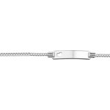 The Jewelry Collection Graveerarmband - Hart Gourmet Plaat 4,8 mm - Zilver