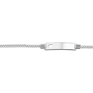 The Jewelry Collection Graveerarmband - Hart Gourmet Plaat 4,8 mm - Zilver