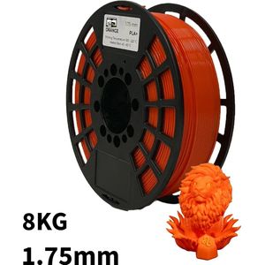 Oranje PLA+ 8kg 3D Printer Filament 1.75 mm - Hoge Kwaliteit en Duurzaam - Compatibel met Creality, Bambu Lab, Esun en Andere 3D Printers - Voor 3D Printen van Prototypes, Modellen, Accessoires - voor Professioneel en Thuisgebruik