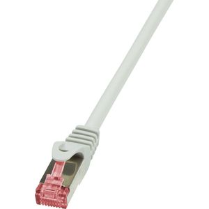 LogiLink CQ2092S RJ45 Netwerkkabel, patchkabel CAT 6 S/FTP 10.00 m Grijs Vlambestendig, Snagless 1 stuk(s)