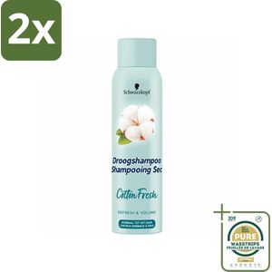 Schwarzkopf Droogshampoo Cotton Fresh 150 ml - Voordeelverpakking - 2 stuks - Vet haar - Volume