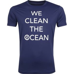 Save The Duck T-shirt Navy Stretch Tekst - Maat M - Heren - Print T-shirts