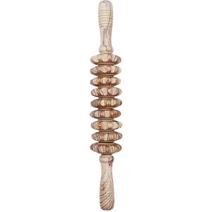 Luxe Houten Massage Roller - Bindweefselmassages - 9 Wielen - 38cm