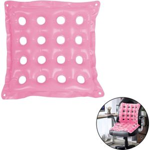 1 stuk（Roze）zitkussen - Opblaasbaar zitkussen - luchtstoelkussens 19x19-inch PVC vierkante zitting - ademend en comfortabel - voor bureaustoel, auto, rolstoel en thuis (19 inch)