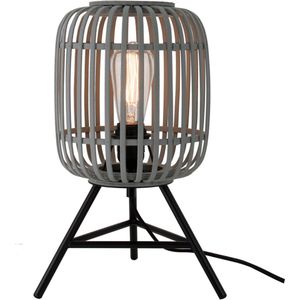 Various Woven Tafellamp – 1 lichts – Driepoot - Bamboe – Grijs