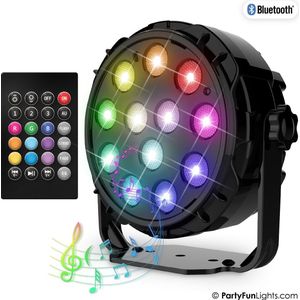 PartyFunLights - 12 LED - PAR - Disco Lamp - Party Speaker - met afstandsbediening