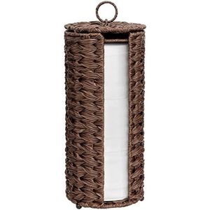 Selbro ® Vrijstaande Toiletrolhouder - Decoratieve Rieten Toiletpapieropslag voor Badkamer - Bruin