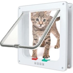 Katten- en Hondenklep met 4-weg Magneetsluiting - Huisdierdeur Flap met Telecopisch Frame, 20 x 19 x 5,3 cm
