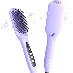 Verwarmde Stijltangborstel voor Glad en Glanzend Haar - Instelbare Temperatuur tot 230°C