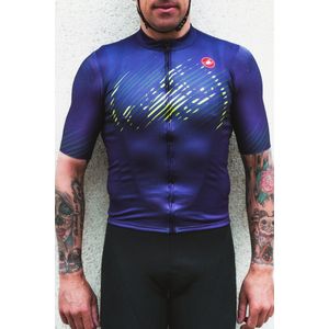 Castelli Fietsshirt korte mouwen Heren Paars Groen - Giungla Jersey Purple Green-M