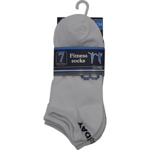 Sneaker sokken kinderen - 6 paar Wit - Jonges & meisjes - maat 35/38 - NAADLOOS aan de teen - 90% katoen