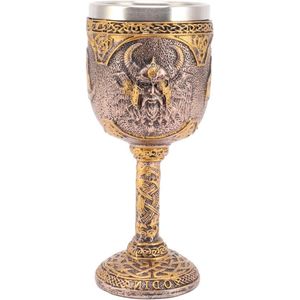 Heat Resistant Easy to Clean Stainless Steel Nordic Viking Cup - Unique Decorative Wine Cup for Whiskey - Red Wine Resin Case .