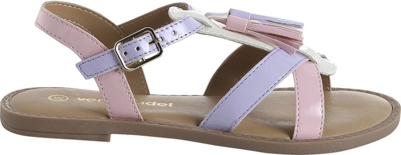 Open Sandalen - Meerkleurig - Fantasie Sandalen met Pompons