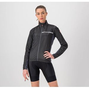 Castelli Windstopper jacket Dames Zwart Grijs - SQUADRA STRETCH W JACKET LIGHT BLACK DARK GRAY - XL