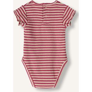 PLAY UP Striped Rib Body Rompers Unisex - Roze - Maat 68