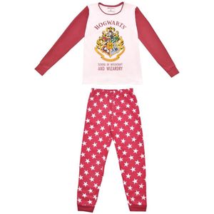 Harry Potter Kinderpyjama – Hogwarts – Bordeaurood – 100% Katoen - maat 128