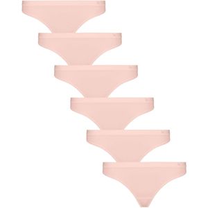 Undiemeister String Dames - 6-pack - Blush Dusk (Lichtroze) - Slip Zijdezachte Ademende Stof - Elastische band - Platte Naden - Zonder Labels - Gladde Onderbroek Afwerking - Tencel - Strings - Maat M