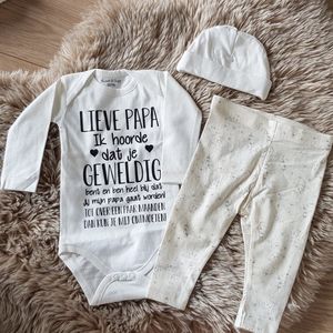 56 Newborn Baby Kleding Set tekst - Jongens en Meisjes Romper - Kraamcadeau - Babyshower Cadeau - 0-3 Maanden