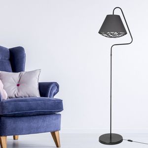 Staande lamp vloerlamp Gateshead E27 zwart en grijs