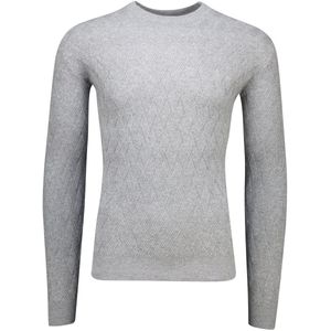 Gentiluomo - Gebreide Trui - Grijs - Normale Fit - Ronde Hals