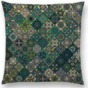 Sierkussenhoes - Cusco - 45 X 45 Cm - Geblokt - 45 Cm X 45 Cm