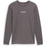 TOM TAILOR DENIM - Shirt - Grijs - Lange Mouw - Normale Pasvorm