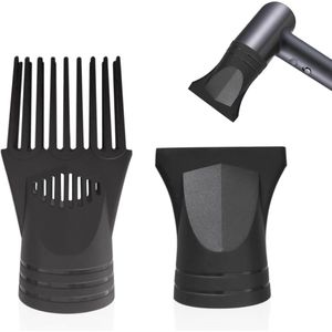 2 stuks haardrogermondstuk, universele diffuser voor haardroger, haardiffuseropzetstuk, haardrogerkam, haardrogerkam voor kapper (zwart)