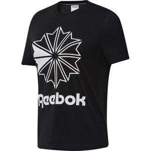 Reebok Classics Big Logo Graphic Tee Dames Sportshirt - Black/White - Maat XS