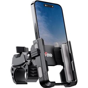 Telefoonhouder voor Fiets - Telefoonhouder Motorfiets 1S Quick Release Anti Shudden Universele 360°Fietsstuurhouder Voor iPhone 15/14/13 Samsung S23/S22 45-7"" Smartphone Grijs