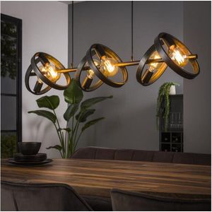 Meubelplaats Hanglamp Hover 6 lampen Charcoal - Modern Design - Verstelbare Hoogte - Sierlijke Metalen Ringen