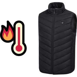 Elektrische Bodywarmer - Zwart - Maat M - tot 45 °C - Wasmachine Bestendig - 3 Niveaus - Zonder Powerbank - Verwarmde Bodywarmer - Unisex - Dames en Heren - Verwarmd Vest - Thermo Vest