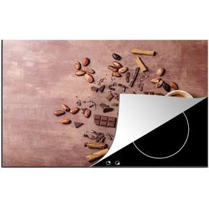 KitchenYeah® Inductie beschermer 80x52 cm - Chocolade - Kaneel - Noten - Keuken - Kookplaataccessoires - Afdekplaat voor kookplaat - Inductiebeschermer - Inductiemat - Inductieplaat mat