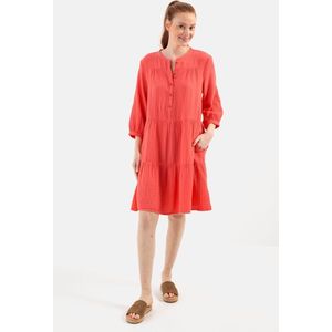 camel active Mousseline Gestaffelde jurk met knoopsluiting - Maat womenswear-XL - Coral