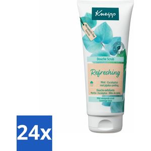 24 x Kneipp - Douche scrub - Refreshing - Mint & Eucalyptus - 200 ml - Douche Scrub - Verfrissende Douche - Mint - Eucalyptus - Jojoba Scrub