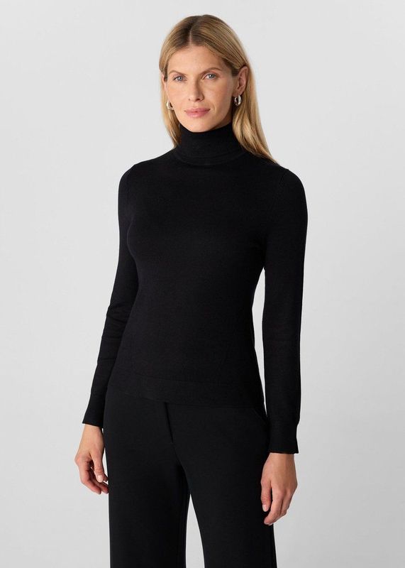 Comma - Gebreide Trui - Zwart - Met Mouwsplitten