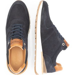 Travelin' Brampton - Lage heren sneakers - 100% leer en ademend - Marineblauw