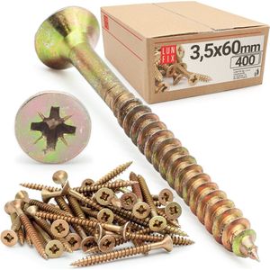 LUN FIX - Schroef 007 gehard - voor bevestiging van materialen - 3,5x060 400 Stuks