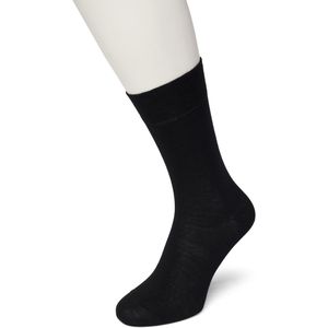 Bonnie Doon Katoenen Comfort Sok Zwart Dames maat 35/38 - Speciale Breitechniek in Boord - Knelt niet - Katoen en Lycra - Maximaal Draagcomfort - Zakt niet af - Gladde Teennaad - Voor Gevoelige Voeten en Benen - Black - BE121401.101