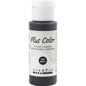 Plus Color Acrylverf, zwart, 60 ml/ 1 fles