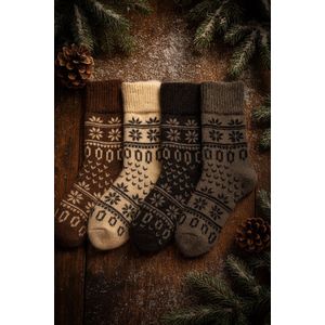 Warme wollen wintersokken – 4 paar – unisex – hoogwaardig en comfortabel - maat 43/46