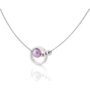 CLIC JEWELLERY STERLING SILVER WITH ALUMINIUM NECKLACE PINK CS007RO