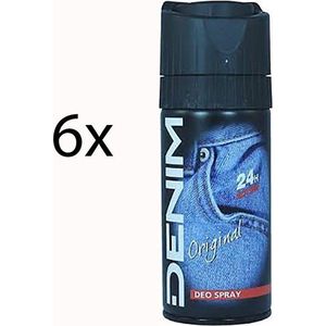 Denim Deospray Original - 6 x 150 ml voordeelverpakking - Deodorant