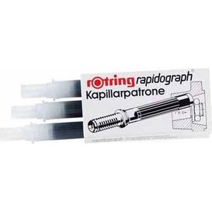 Rotring Capillair Inktpatroon Rapidograph niet-etsende inkt - 3 stuks - Zwart