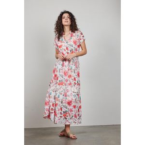 DIDI Dames Dress Nimes in offwhite with Indian flower print maat 40