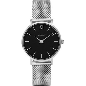 Cluse Minuit Mesh Black Dames Horloge - 33 mm