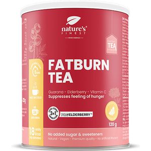 Fat Burn Tea - Instant fatburn tea met vlierbes, guarana extract, witte thee en vitamine C - Draagt ​​bij aan de vetstofwisseling, het elimineren van overtollig lichaamsgewicht en onderdrukken hongergevoel