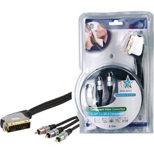 HQ Products 2.5m SCART - 3x RCA - 2.5 meter