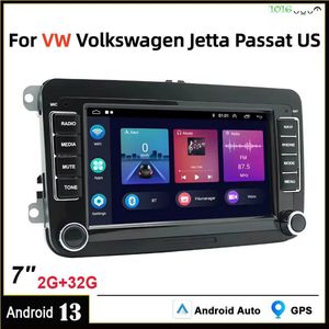 7inch Android 13 Auto Radio for VW Volkswagen Jetta/Passat (US) | 2+32G GPS Navigatie Head Unit met Wireless CarPlay/Android Auto, Bluetooth, WiFi, FM + Achteruitrijcamera