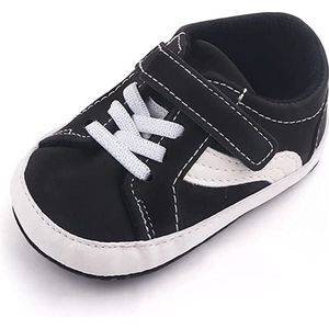 Baby schoentjes - babysneakers van Completebabyuitzet - klittenband - Schoenmaat 18-19 – 0-6 maanden (11cm) - Zwart