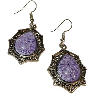 Oorhangers met Paarse steen